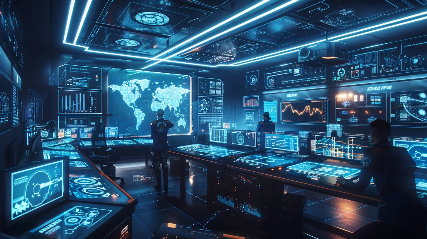 Big data analytics command center showing law enforcement intelligence data, surveillance feeds, and investigation networks.