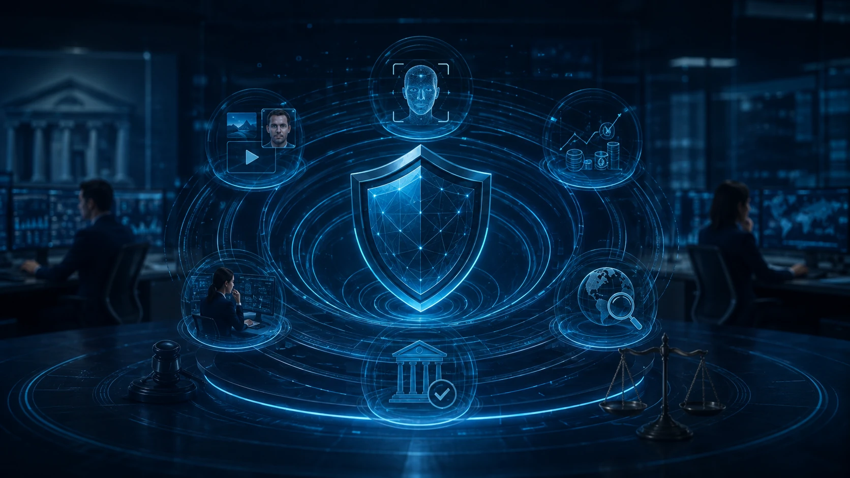 Deepfake detection integrated into AML workflow stages including due diligence, monitoring and financial crime investigation