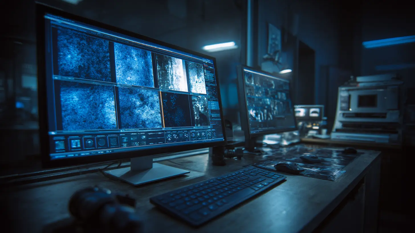 Digital forensic workflow showing evidence acquisition, chain of custody and manipulated image analysis.