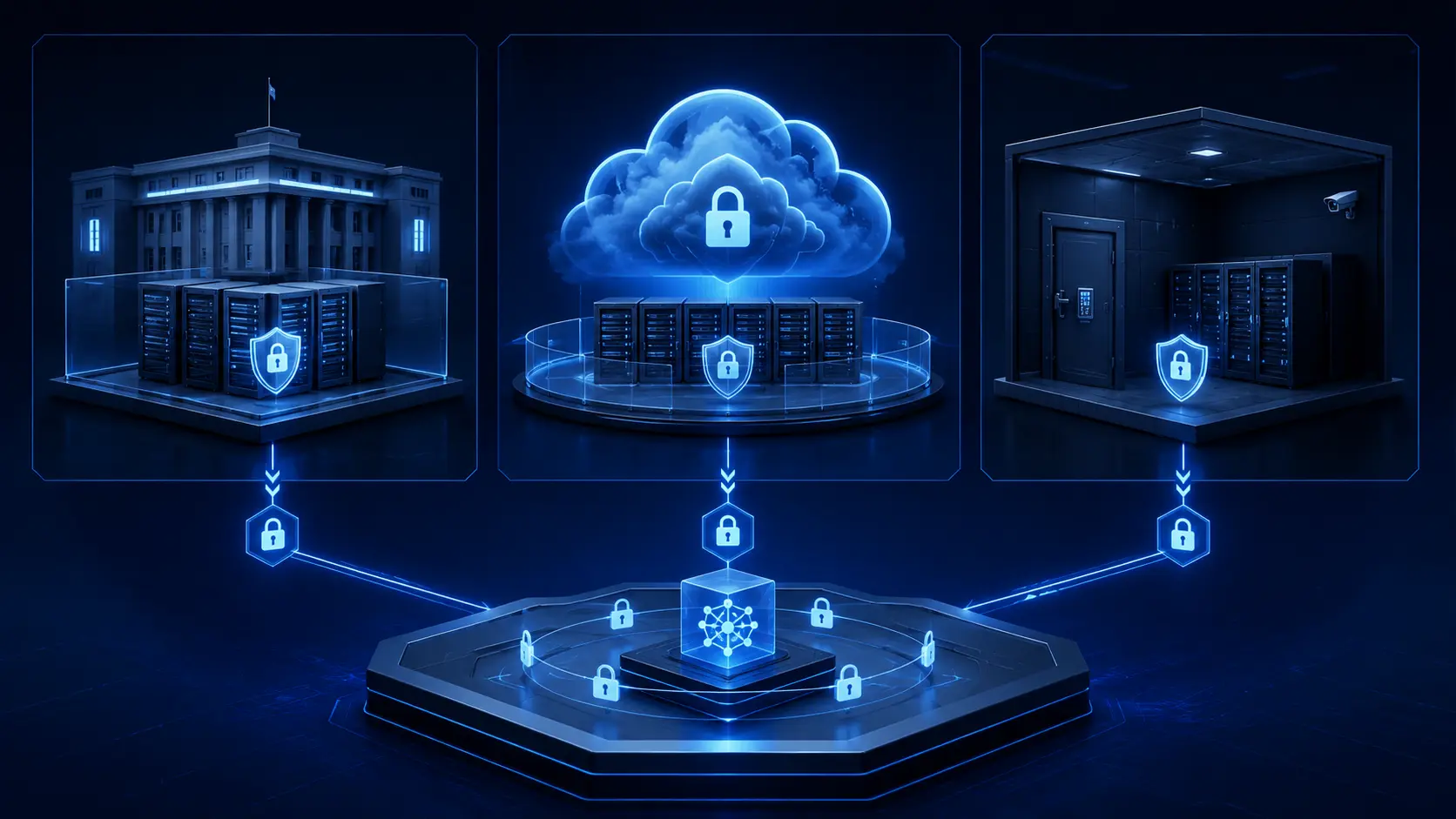 Comparison of on-premise, private-cloud, and air-gapped private AI deployment options for law enforcement agencies.